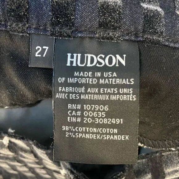 Hudson Velvet Stripe Pants Sz 27 - Picture 5 of 5